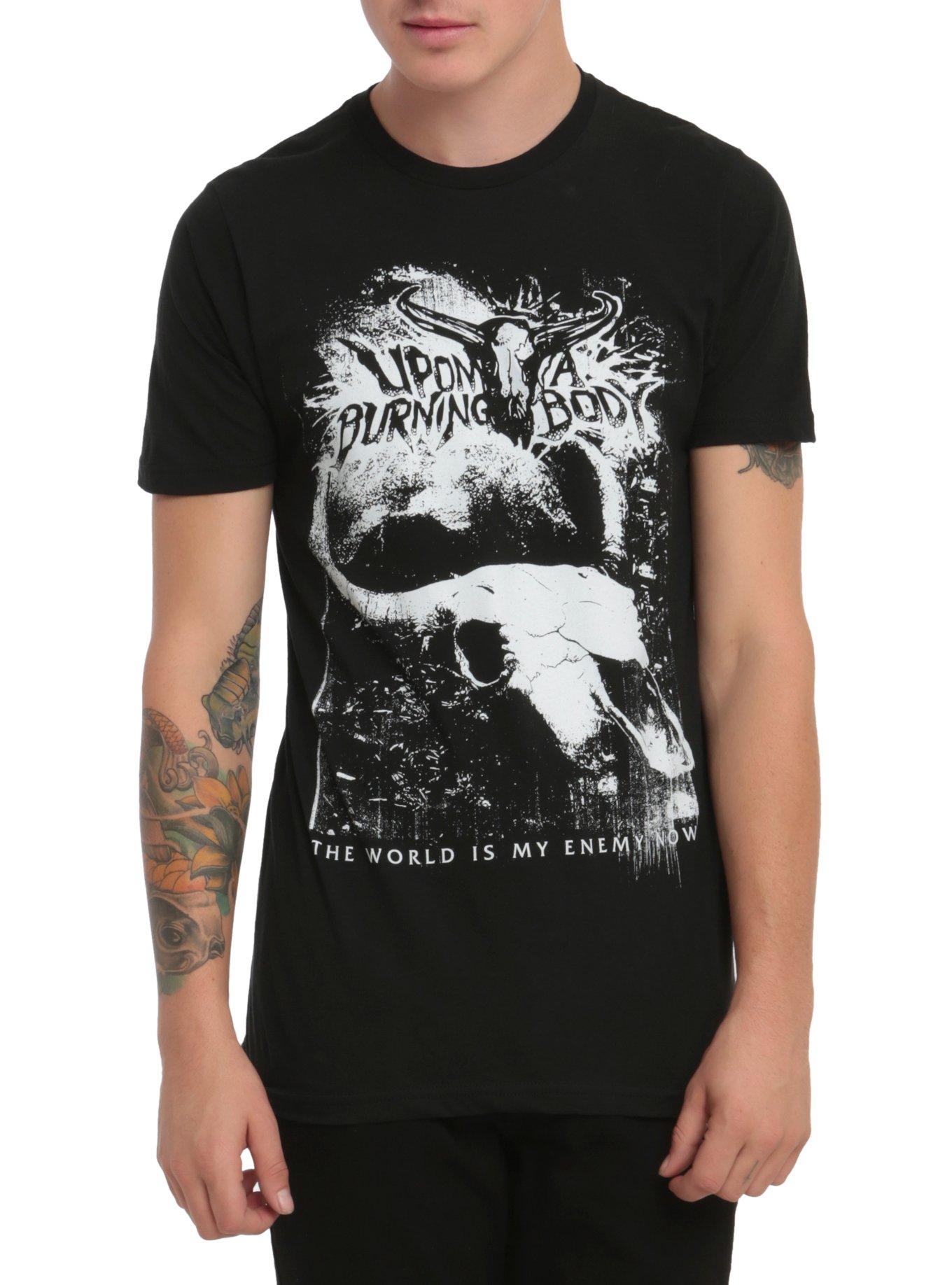 Upon A Burning Body Skull T-Shirt, BLACK, hi-res
