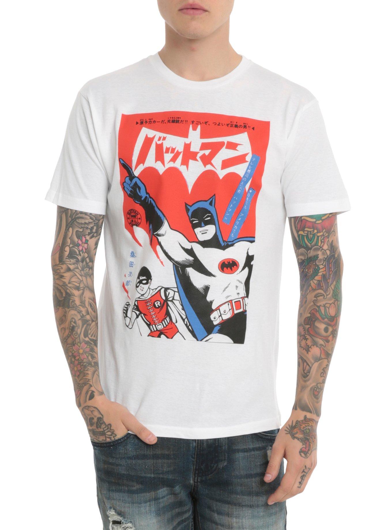 T-shirt Batman & Robin Fenêtre Smash - Officiel DC Comics - Blanc - Neuf Avec étiquettes