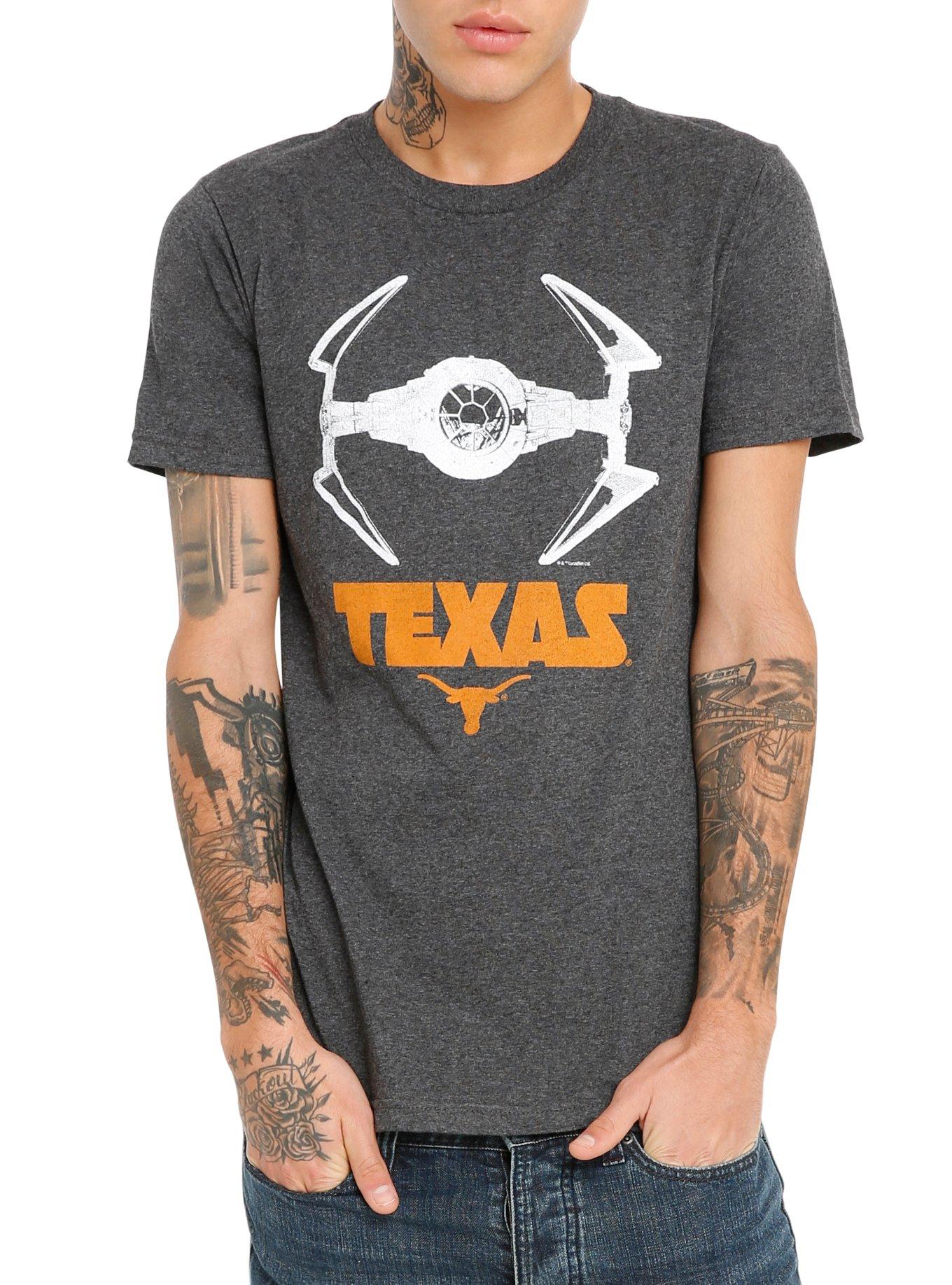 Star Wars NCAA Texas TIE Fighter T-Shirt, BLACK, hi-res