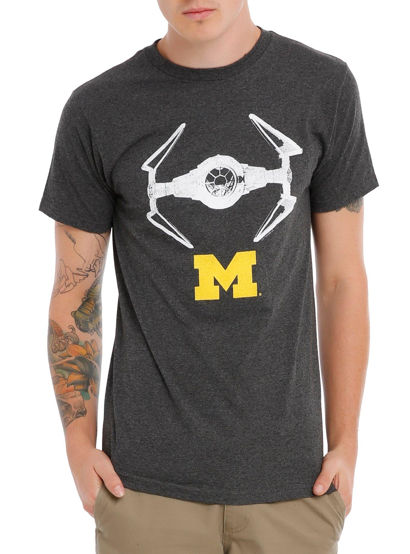 Star Wars NCAA Michigan TIE Fighter T-Shirt, BLACK, hi-res