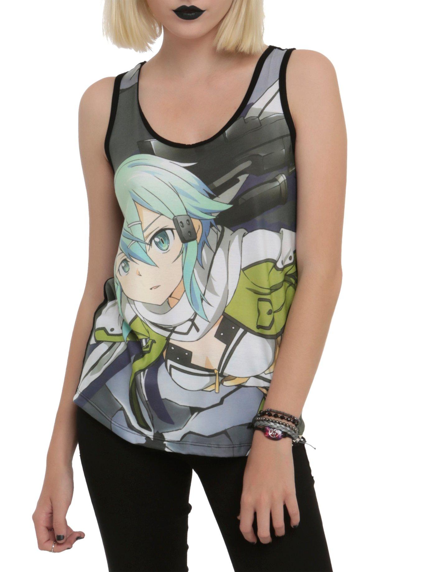 Sword Art Online Sinon Girls Tank Top, BLACK, hi-res
