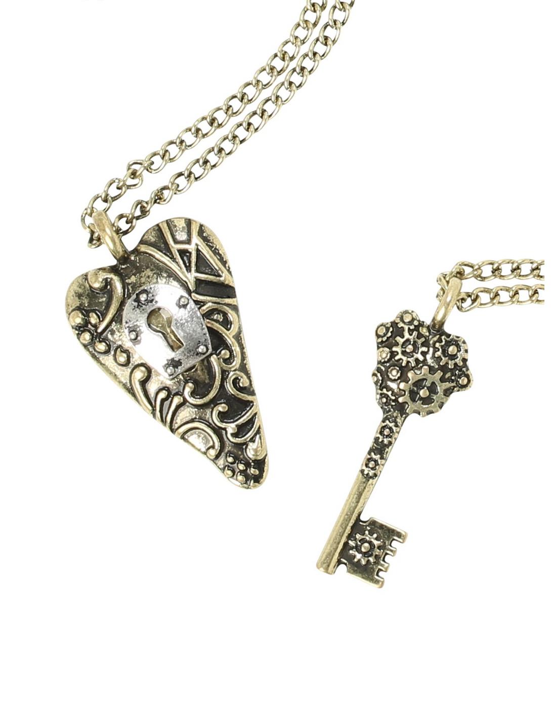 LOVEsick Heart Key Best Friends Long Necklace Set, , hi-res