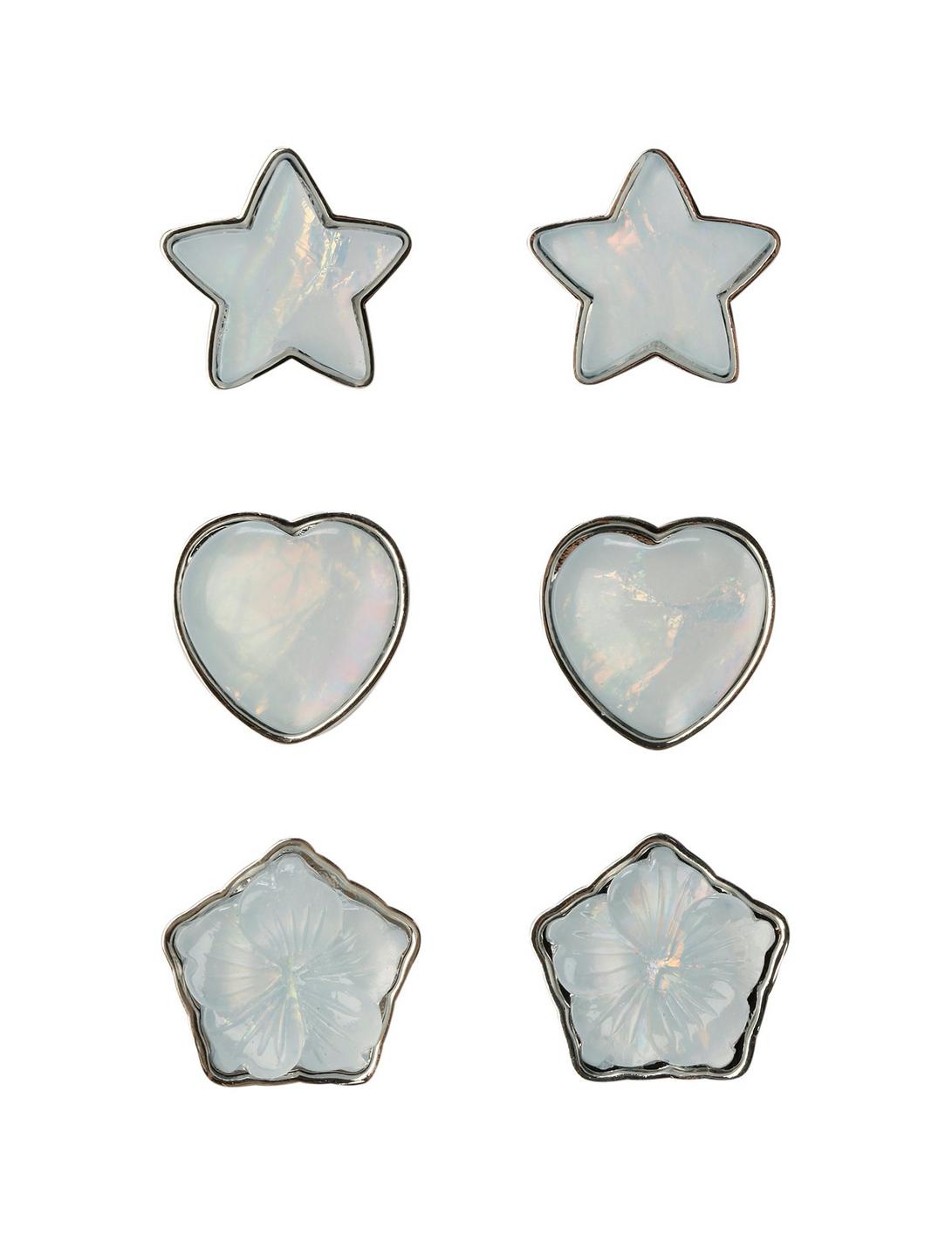 LOVEsick Opal Star Heart Flower Earrings 3 Pair, , hi-res