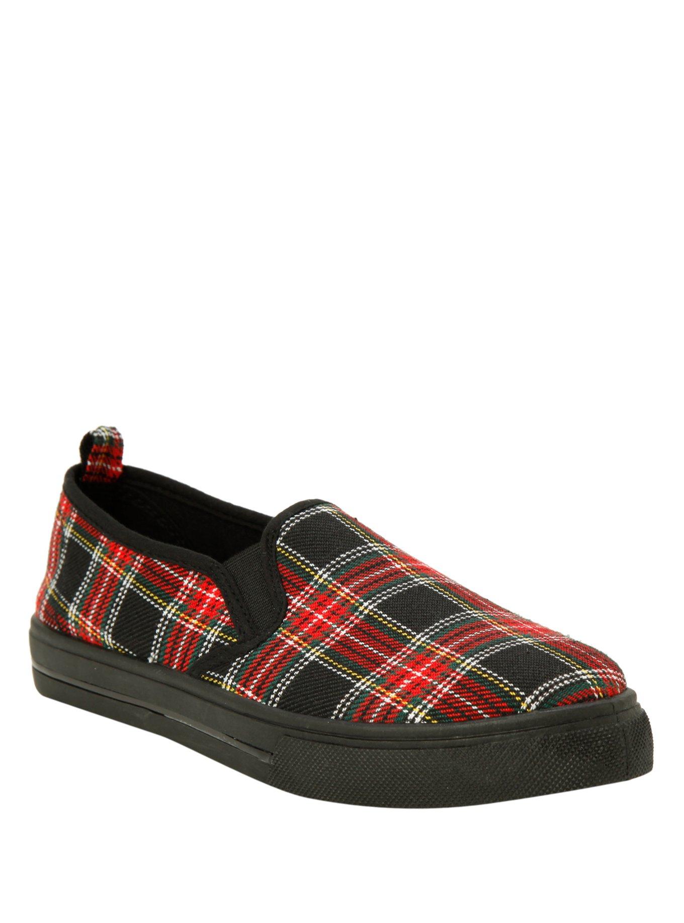 Red Plaid SlipOn Shoes Hot Topic