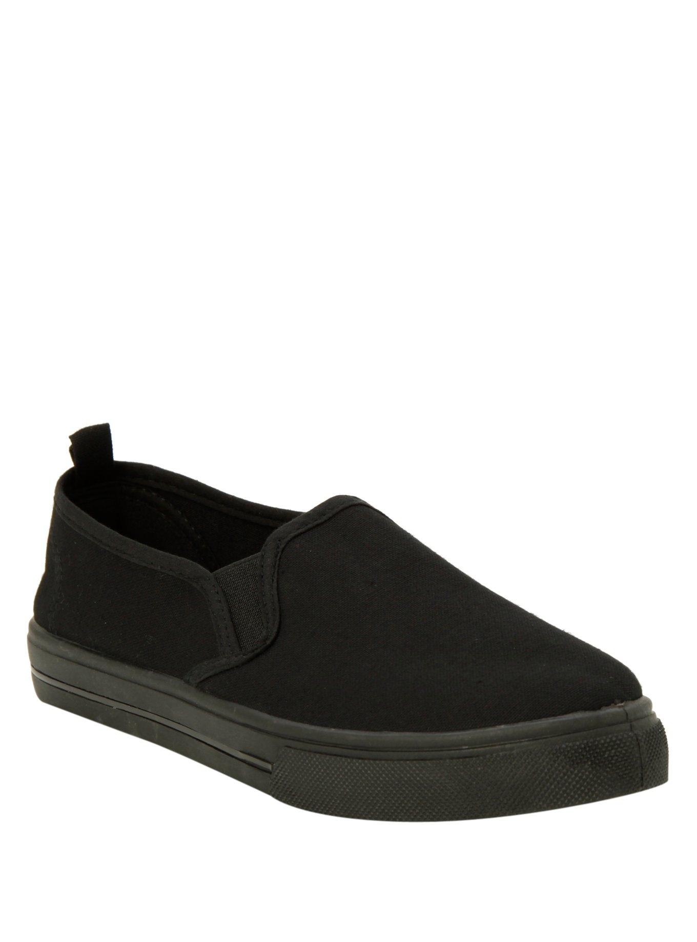 Solid Black Slip-On Shoes | Hot Topic