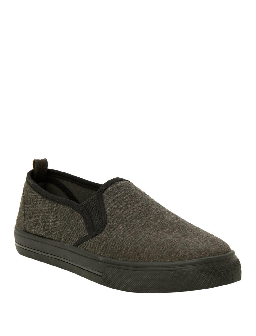 Grey Slip-On Shoes, BLACK, hi-res
