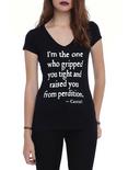 Supernatural Castiel Wings Quote Girls T-Shirt, BLACK, hi-res