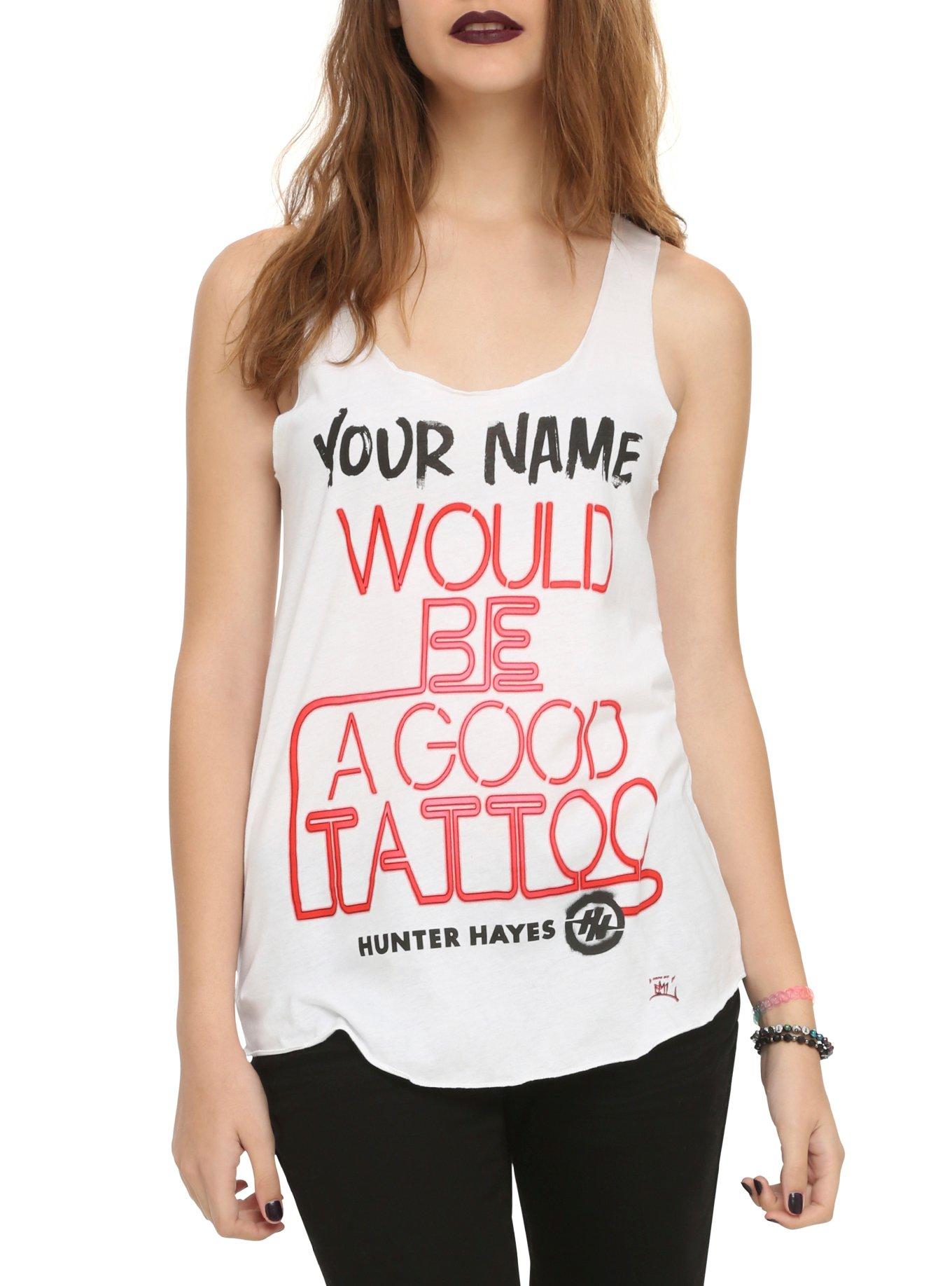 Hunter Hayes Tattoo Girls Tank Top, WHITE, hi-res
