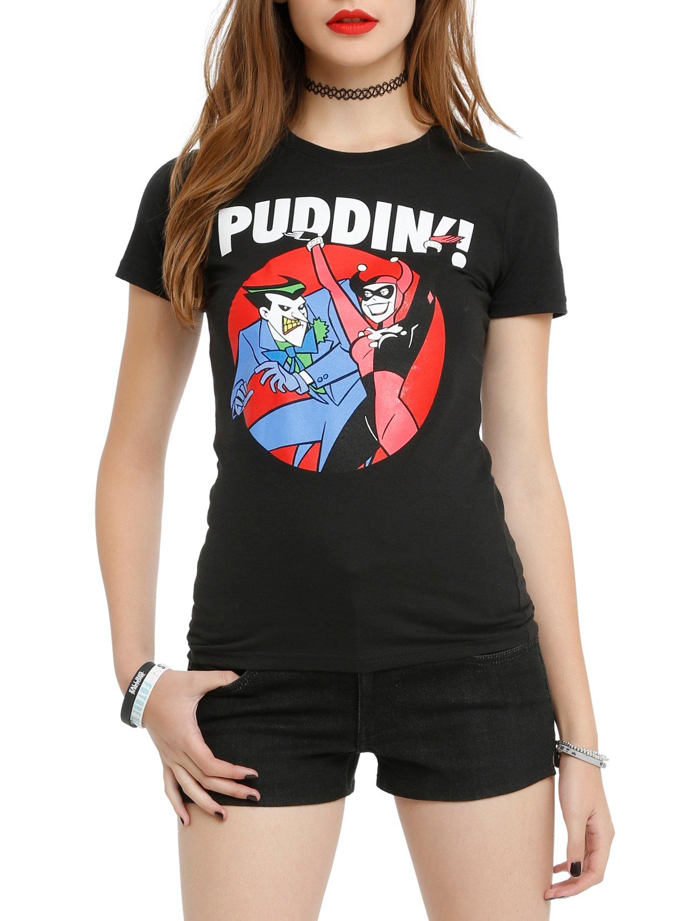 Batman: The Animated Series The Joker & Harley Puddin Girls T-Shirt, BLACK, hi-res