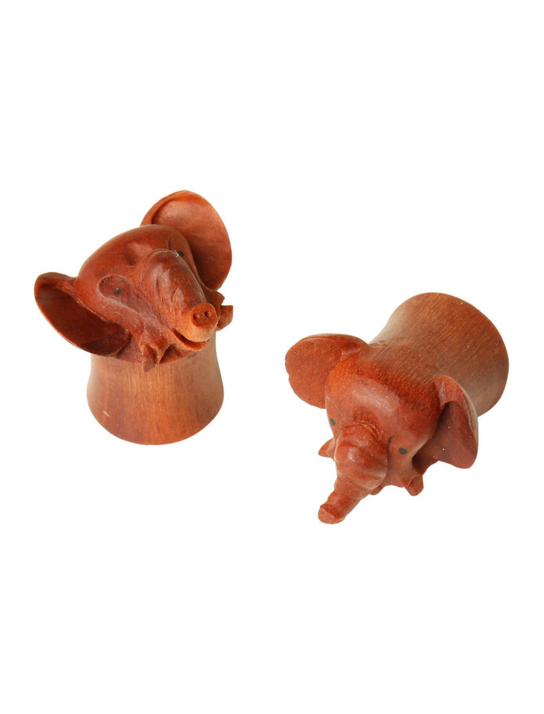 Wood Elephant Head Plug 2 Pack, , hi-res