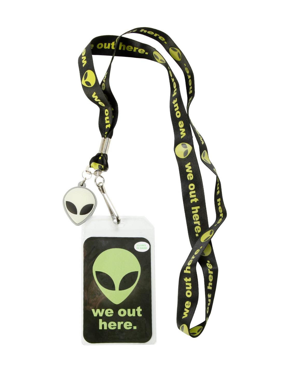 Alien We Out Here Glow-In-The-Dark Lanyard, , hi-res