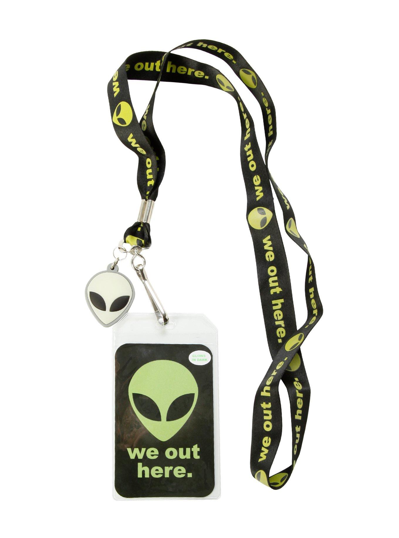 Alien We Out Here Glow-In-The-Dark Lanyard, , hi-res