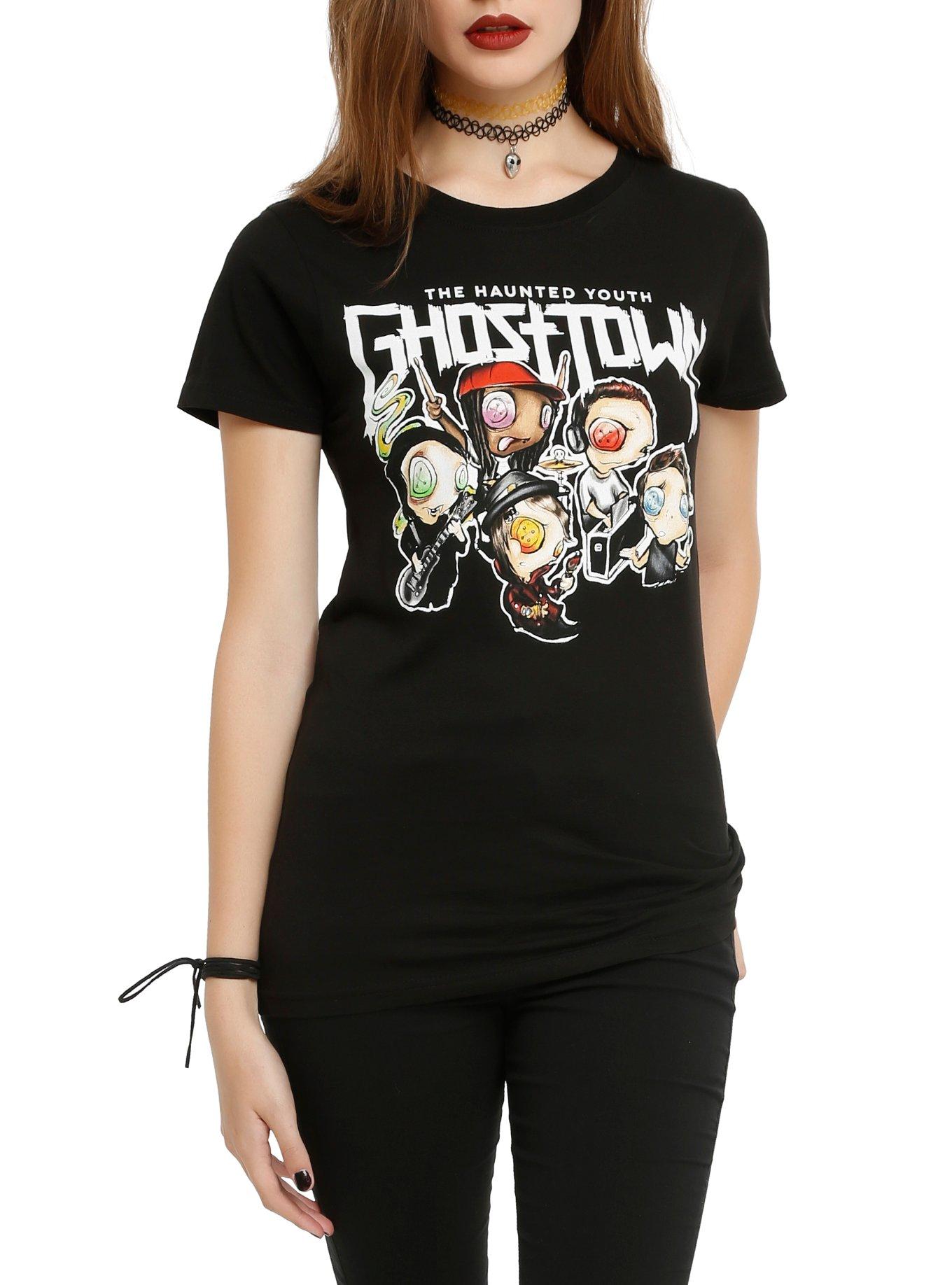 Ghost Town Cartoon Band Girls T-Shirt, BLACK, hi-res
