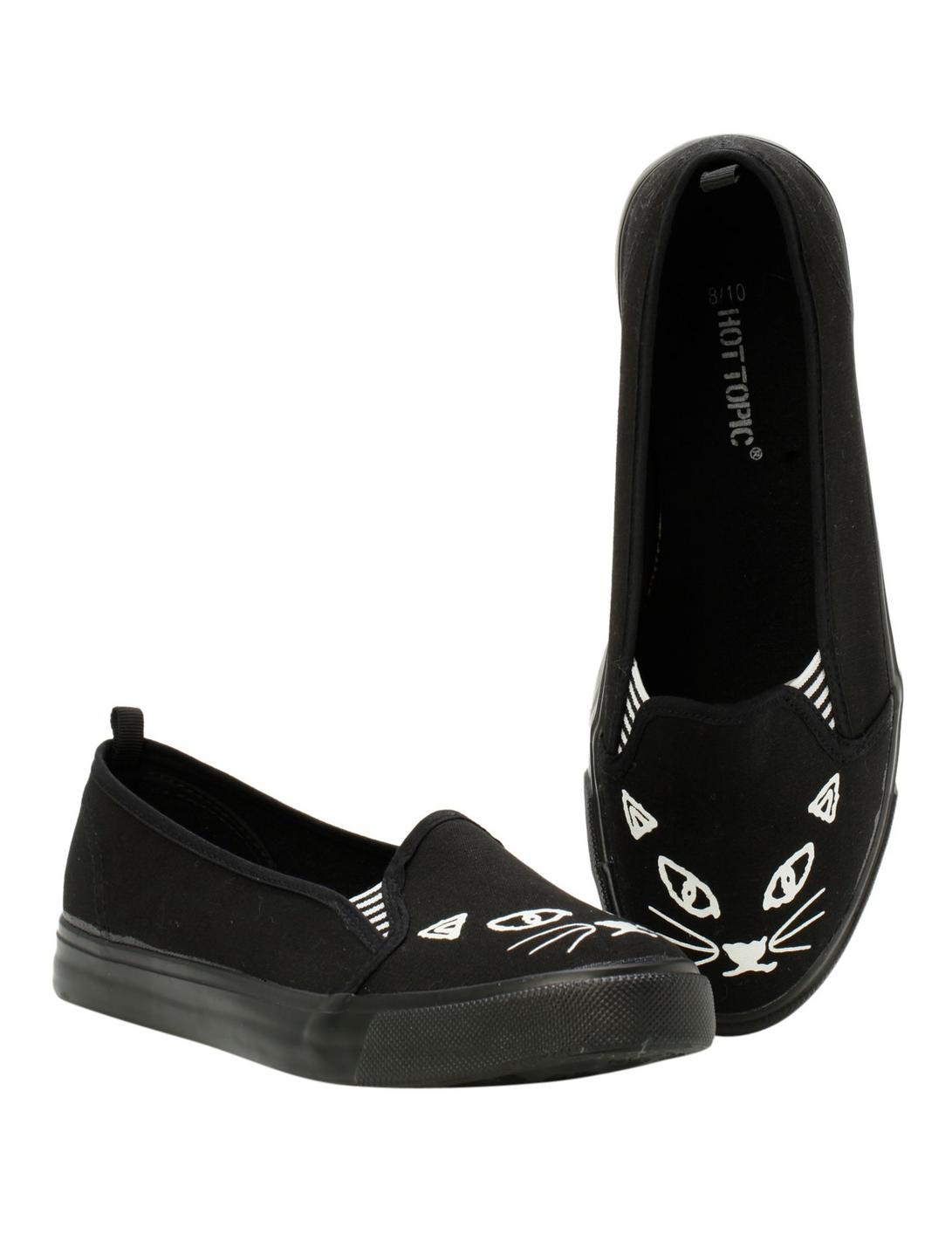 Black Cat Slip-Ons, BLACK, hi-res