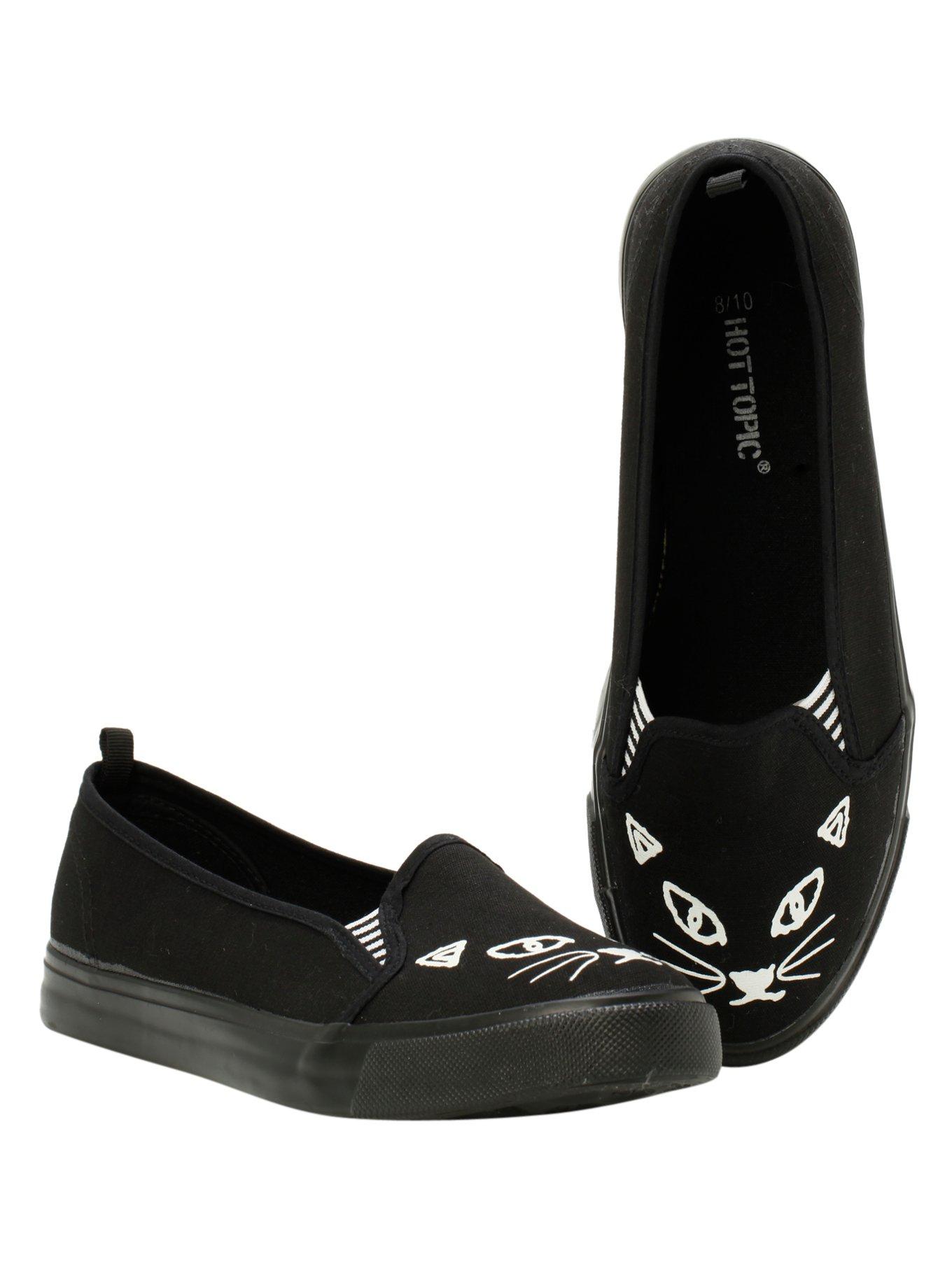 Black Cat Slip-Ons, BLACK, hi-res