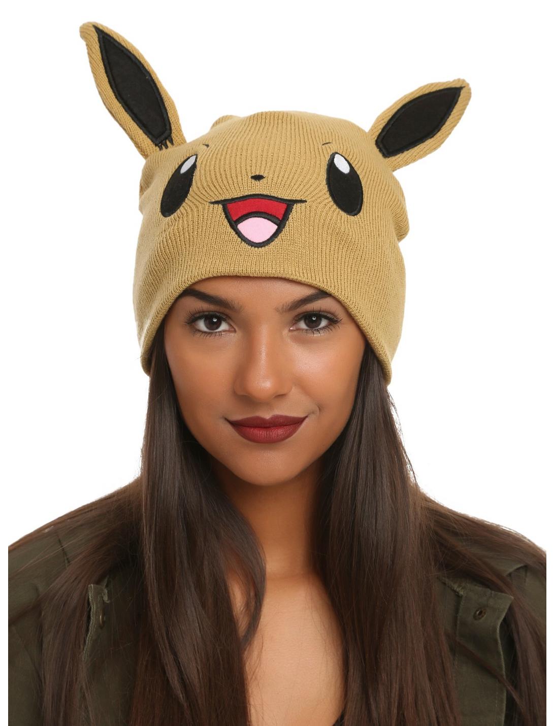 BRAND NEW OFFICIAL POKEMON EEVEE BIG FACE WITH EARS BEANIE HAT