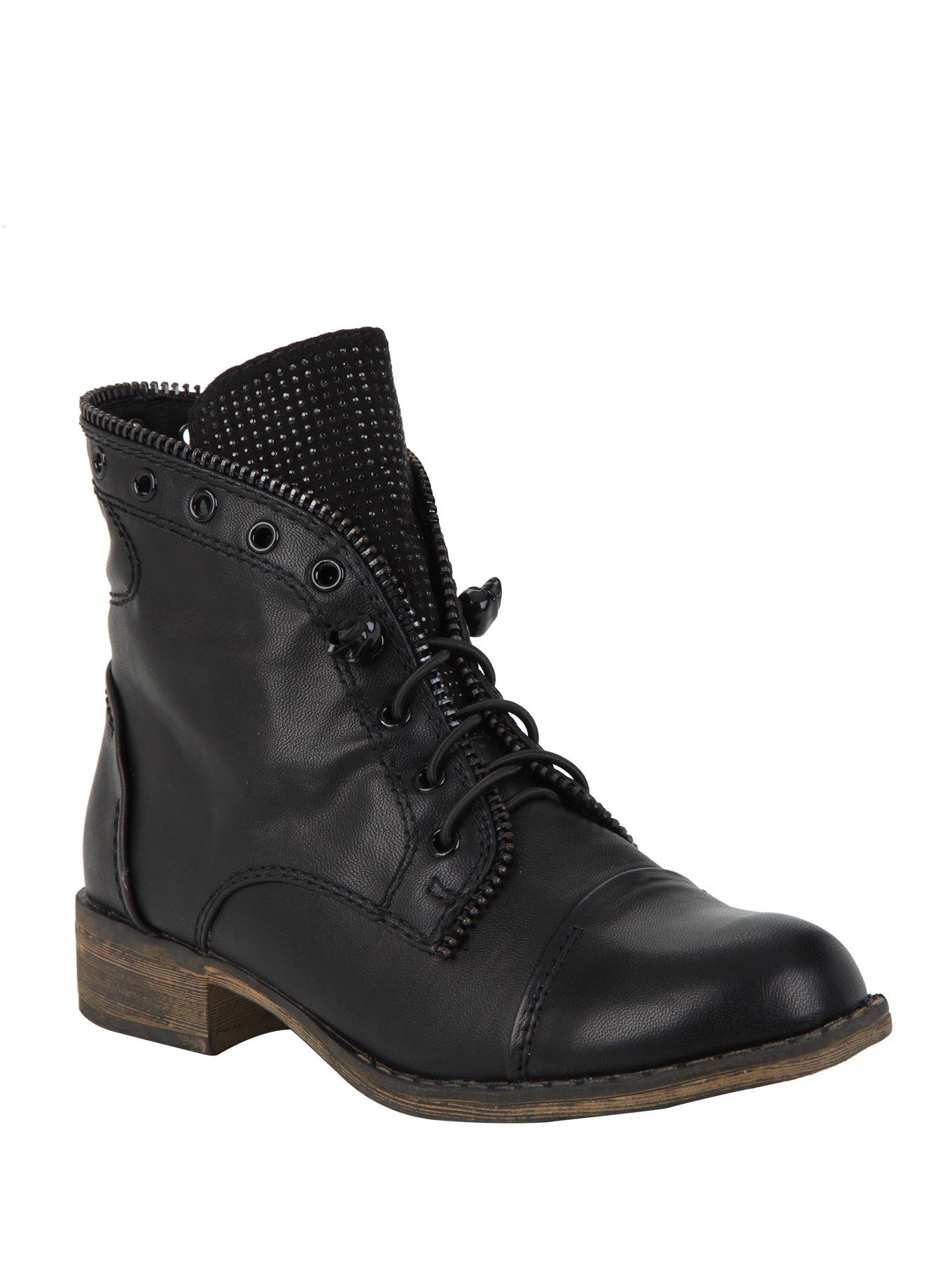 Black Combat Bootie, BLACK, hi-res