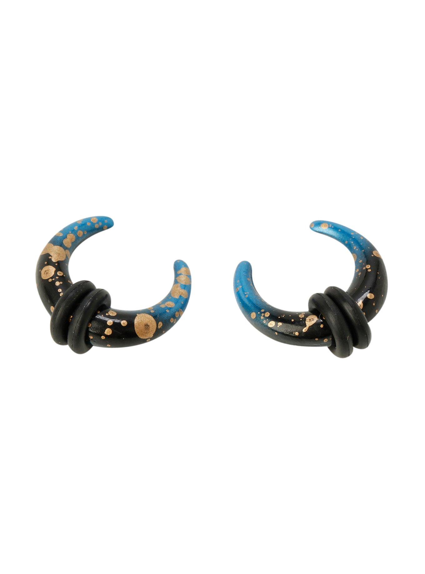 Acrylic Black Blue Ombre Gold Splatter Pincher 2 Pack, , hi-res
