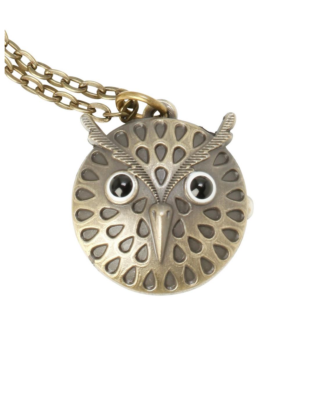 LOVEsick Owl Pocket Watch Necklace, , hi-res