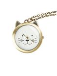 LOVEsick Cat Face Clock Long Necklace, , hi-res