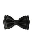 Black Faux Leather Hair Bow, , hi-res
