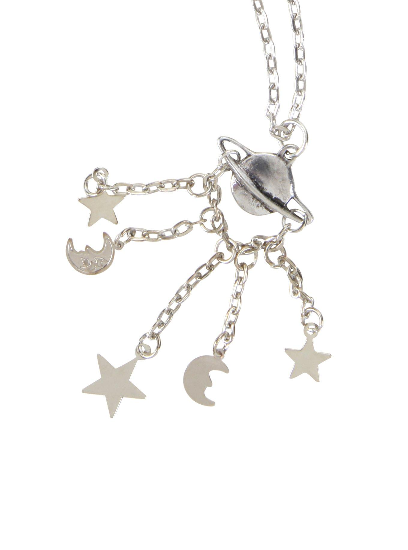 LOVEsick Planet Moons Stars Long Necklace, , hi-res