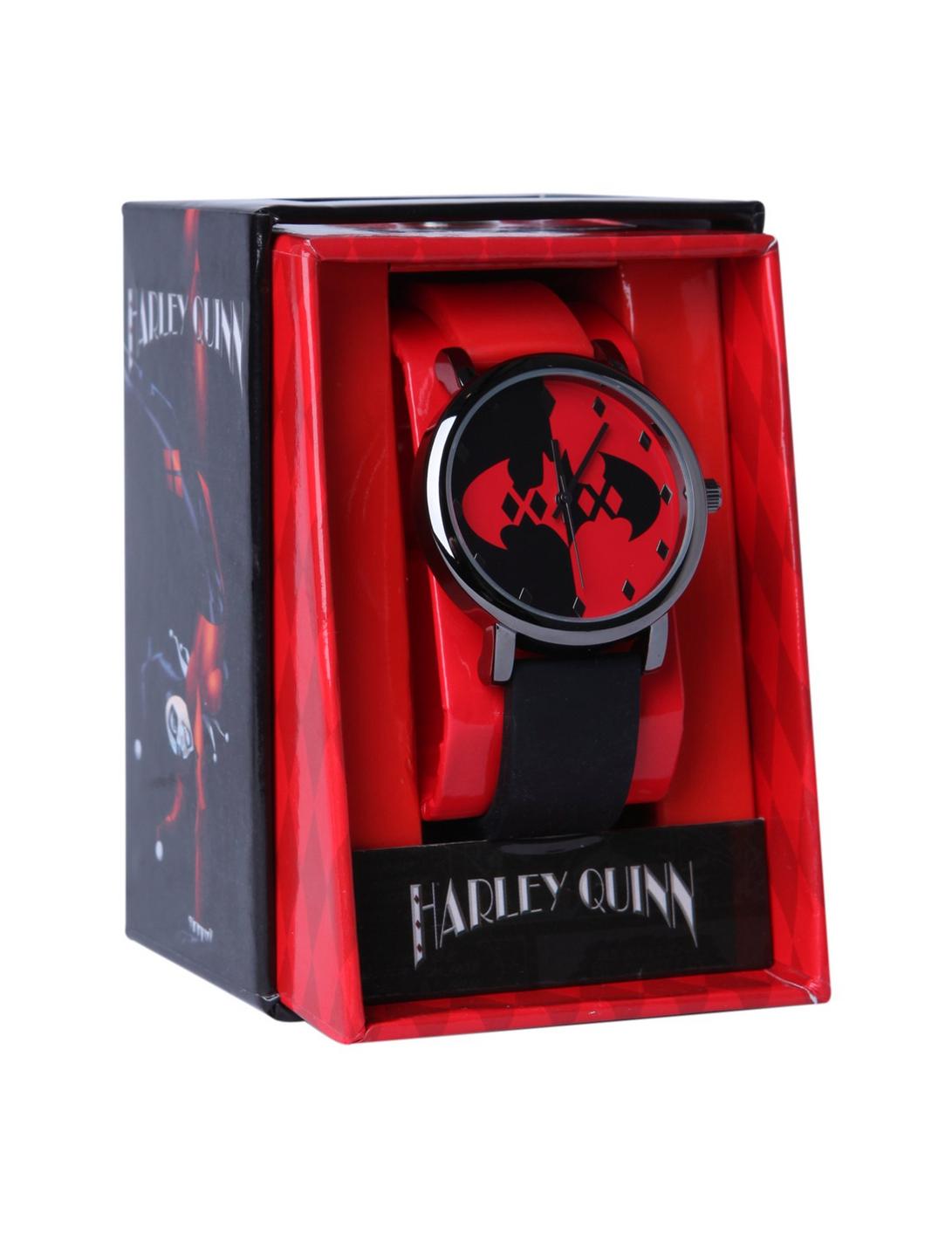 DC Comics Harley Quinn Batman Logo Watch, , hi-res