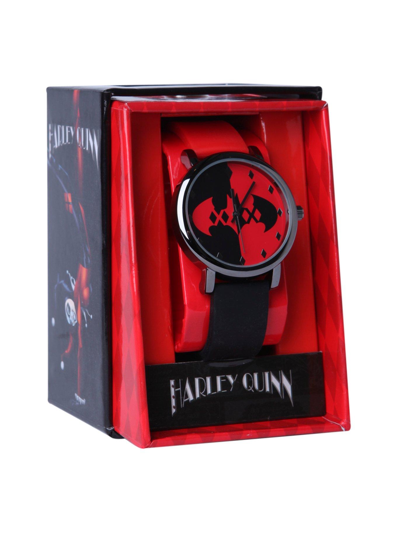 DC Comics Harley Quinn Batman Logo Watch, , hi-res