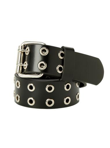 Black Two Row Grommet Belt