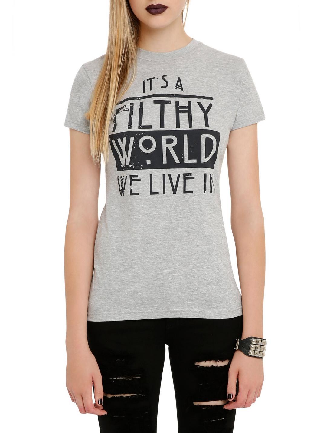 American Horror Story Filthy World We Live In Girls T-Shirt, BLACK, hi-res