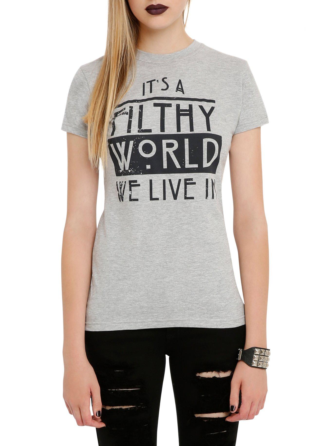 American Horror Story Filthy World We Live In Girls T-Shirt, BLACK, hi-res