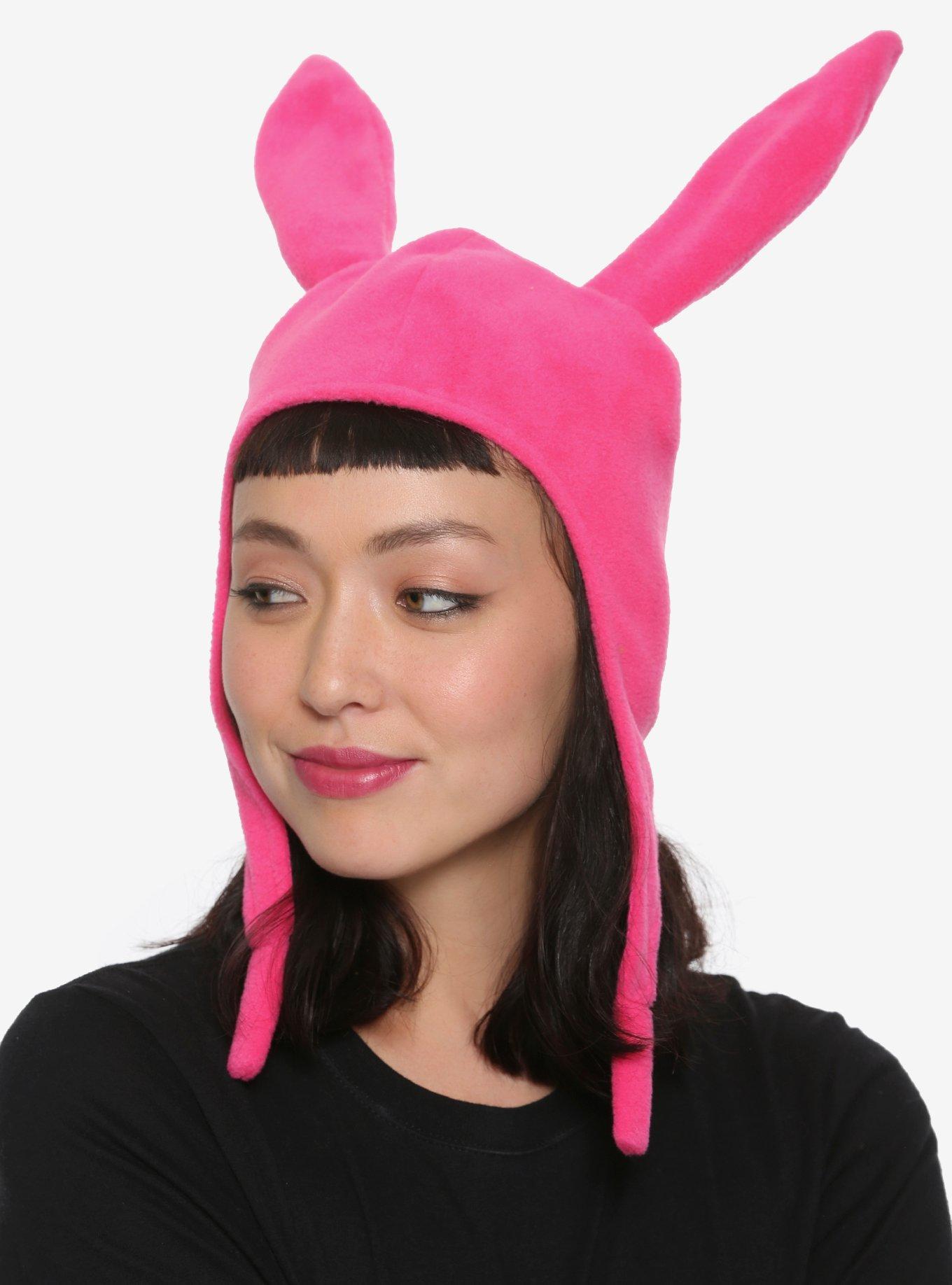 Pink Bunny Ear Flap Hat Newborn to Adult Louise Belcher Hat