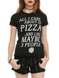 Care About Pizza And 3 People Girls T-Shirt, BLACK, hi-res