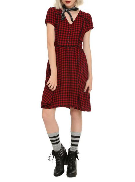 Red & Black Plaid Dress | Hot Topic