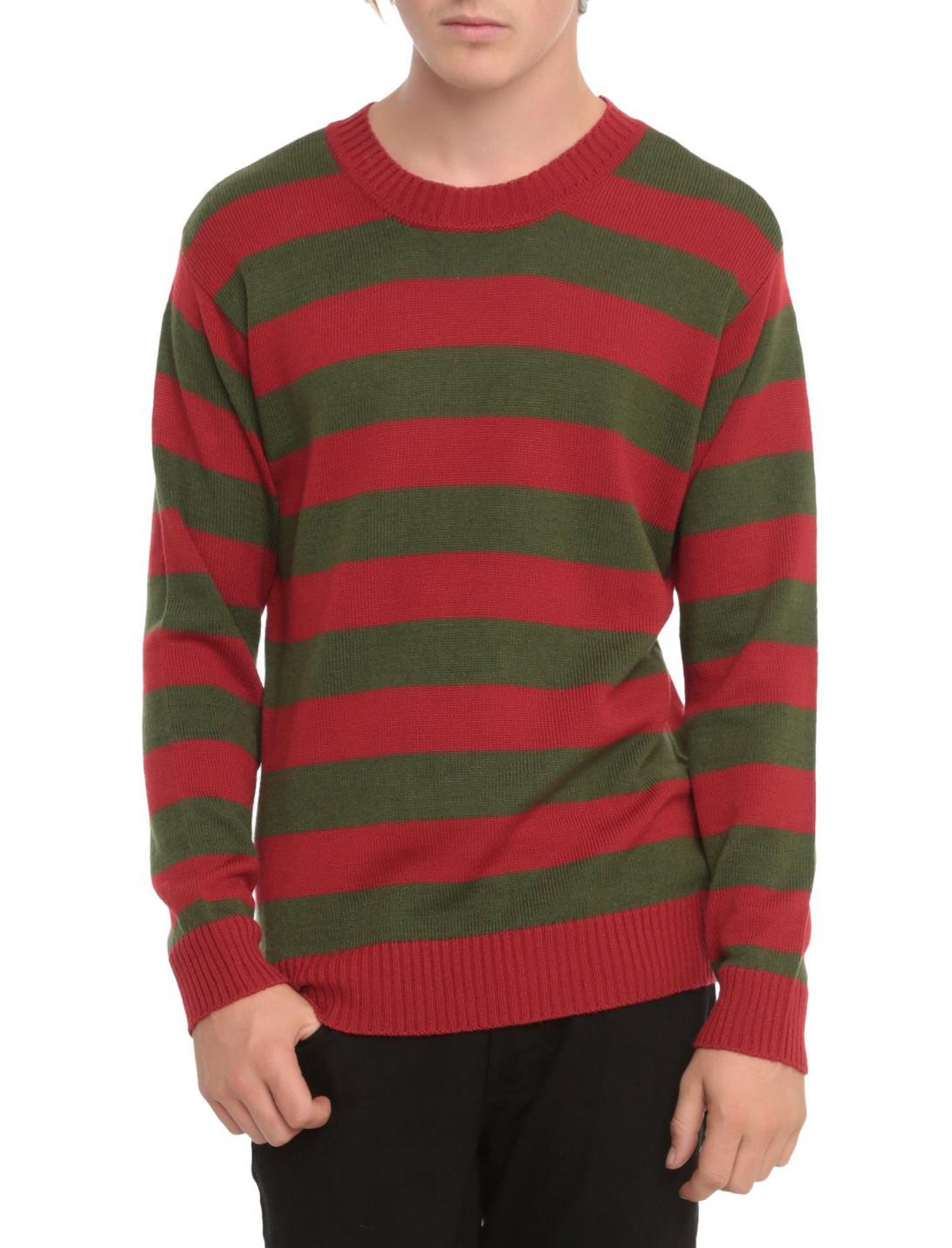 Horror Red & Green Stripe Sweater, , hi-res