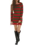 Horror Red & Green Stripe Sweater Dress, , hi-res
