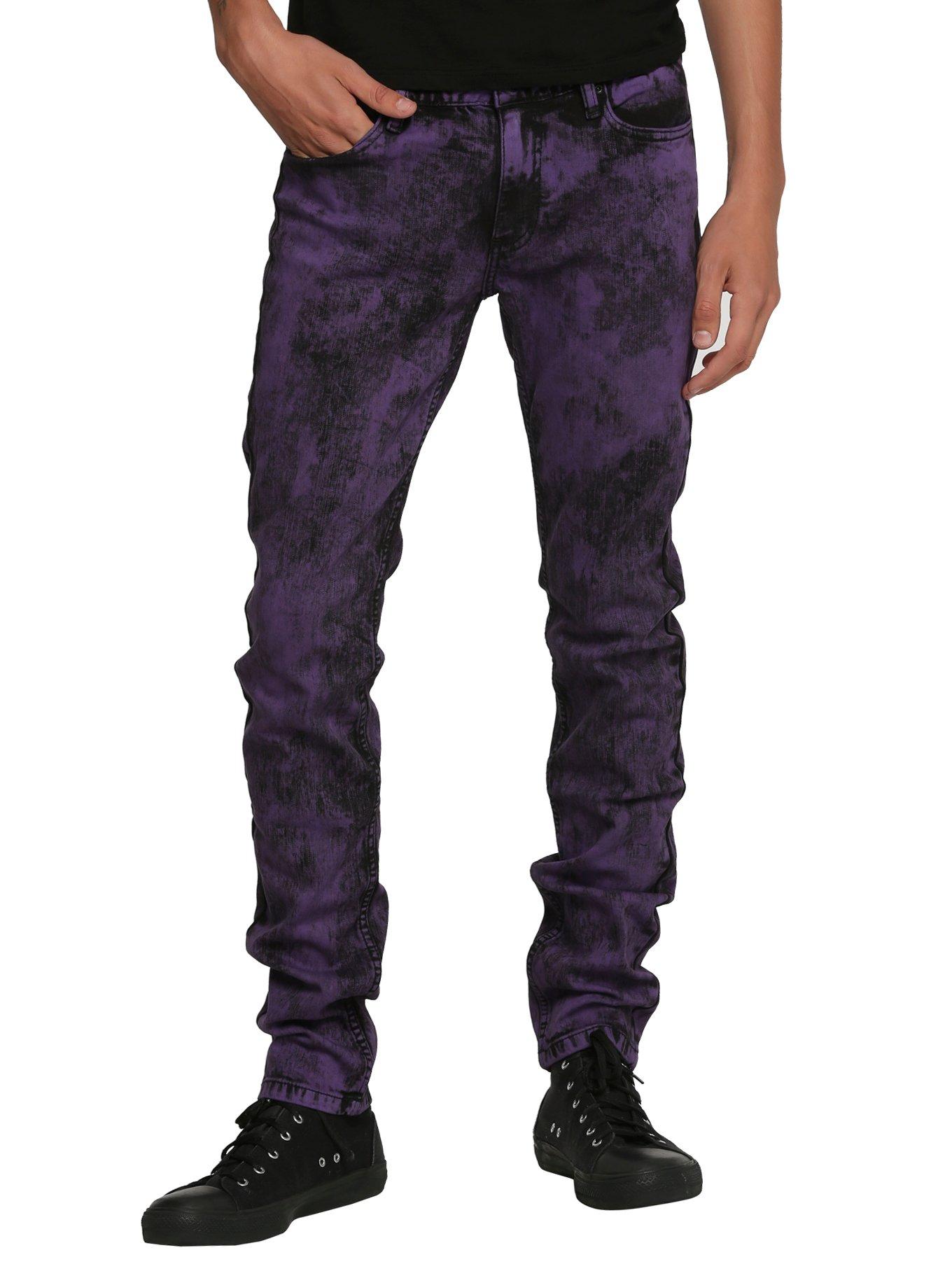 RUDE Purple Acid Wash Skinny Jeans | Hot Topic