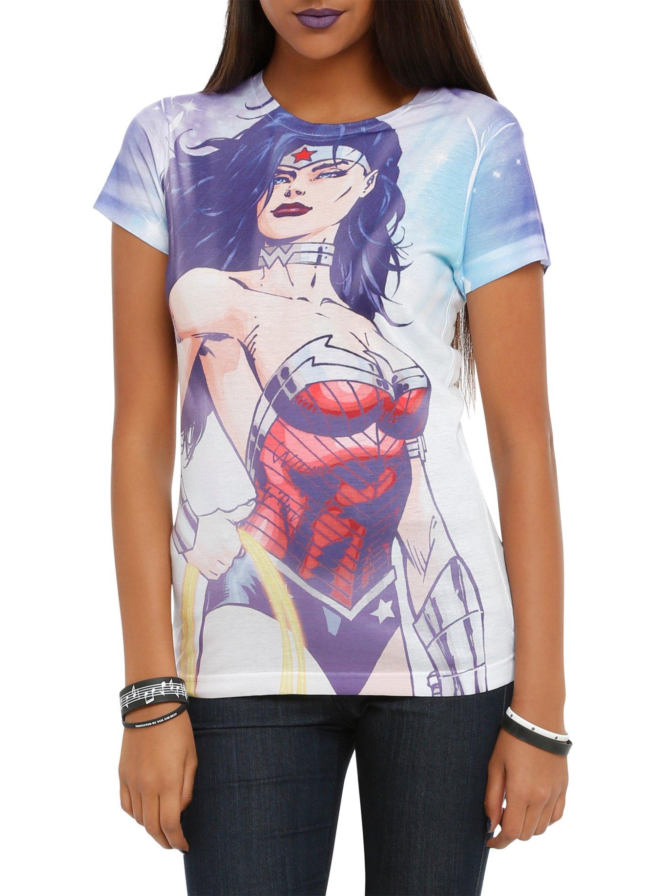 DC Comics Wonder Woman Warrior Goddess Sublimation Girls T-Shirt, BLACK, hi-res