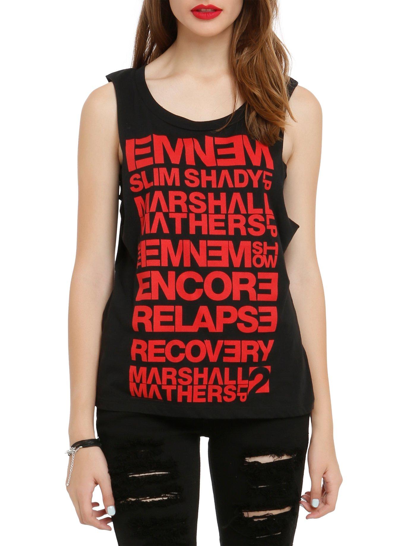 Eminem Album Titles Girls Muscle Top, BLACK, hi-res