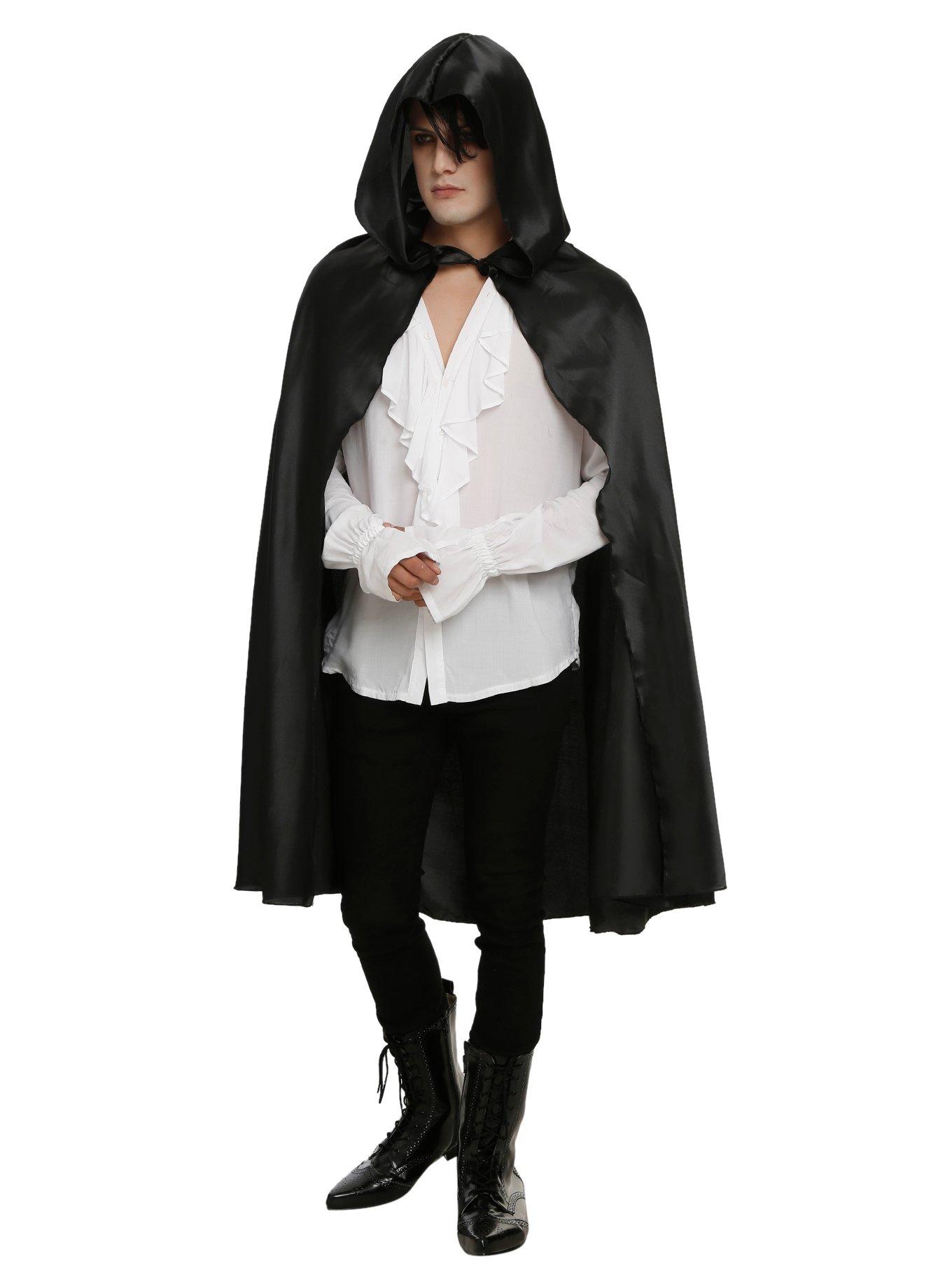 Black Hooded Cape, , hi-res