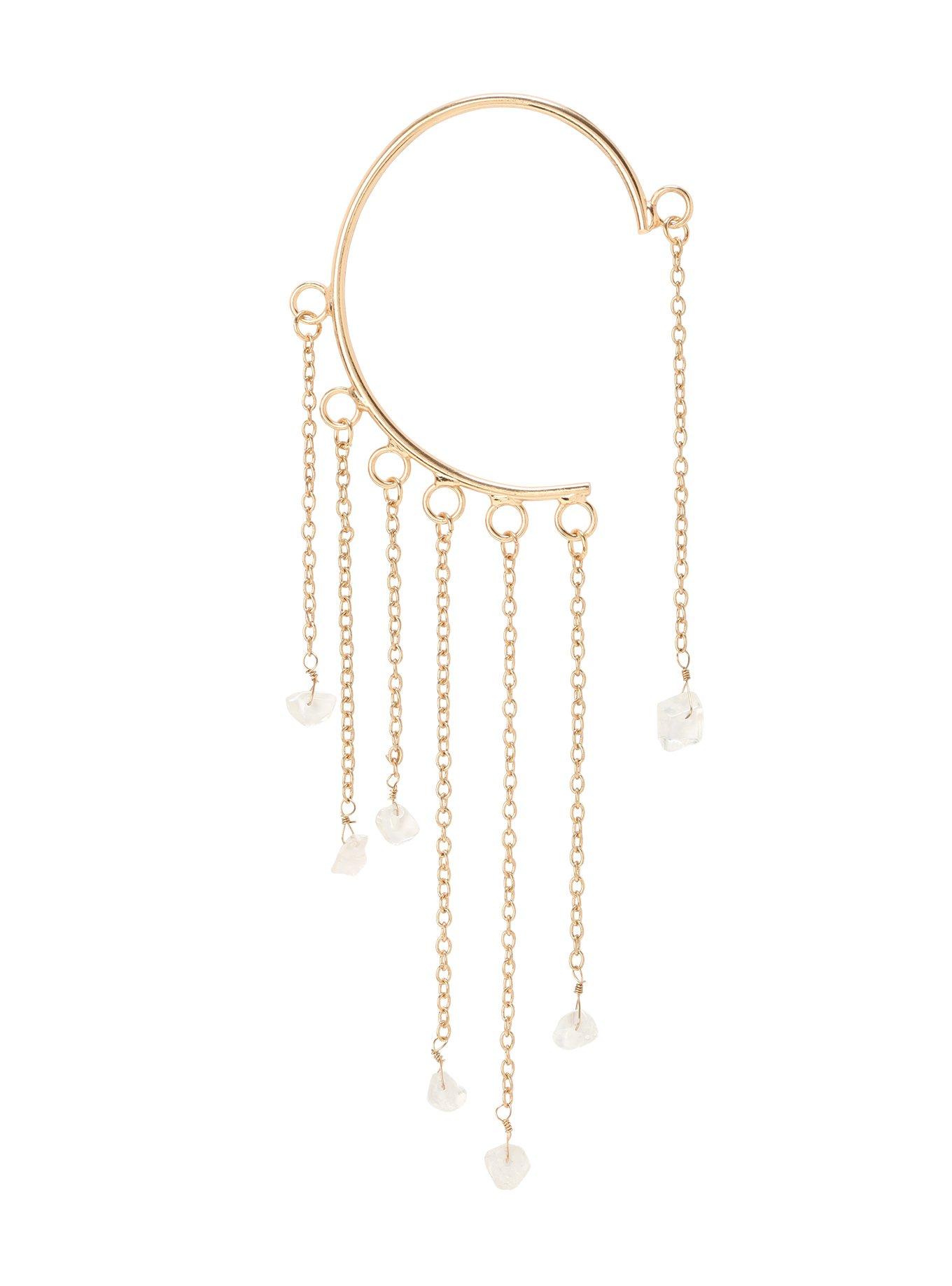 LOVEsick Hanging Crystal Ear Cuff, , hi-res