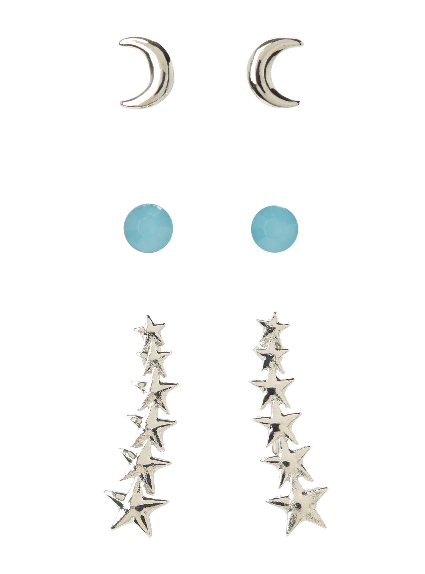 LOVEsick Moon Opal Star Earrings 3 Pair, , hi-res