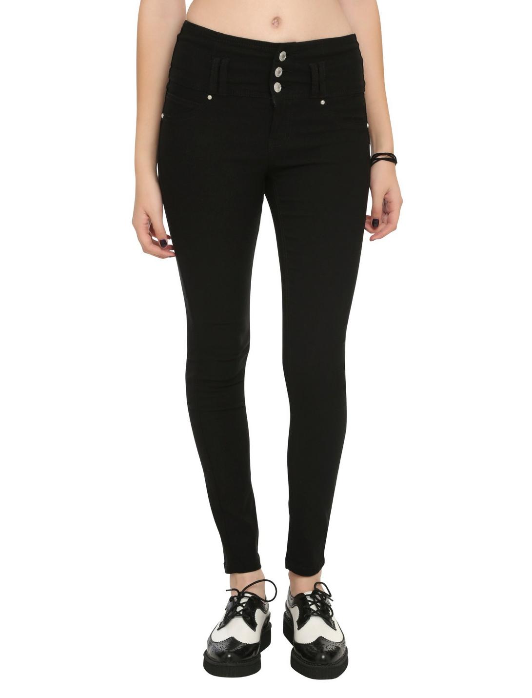 Almost Famous Black High-Waisted Skinny Jeans, BLACK, hi-res