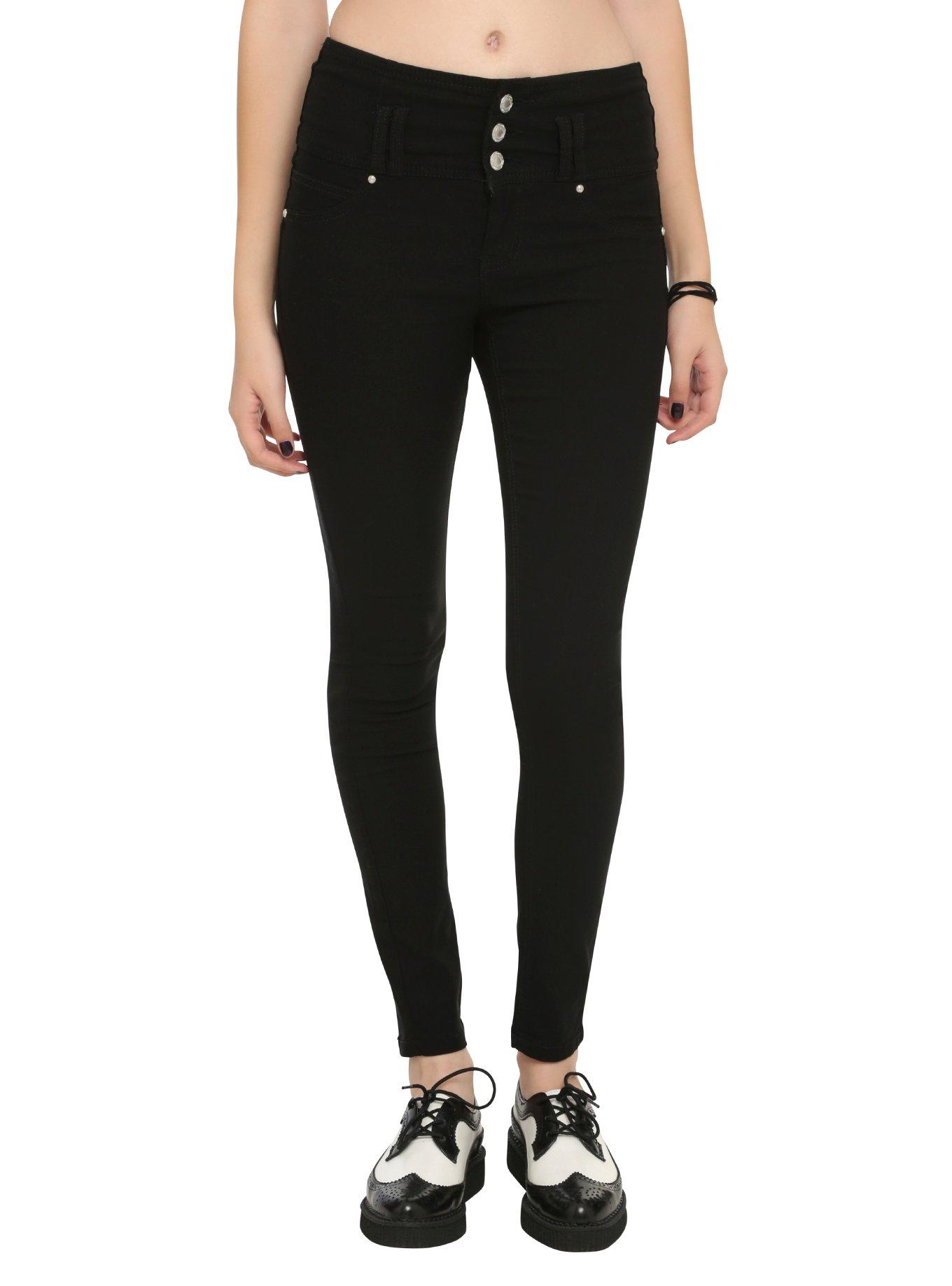 Almost Famous Black High-Waisted Skinny Jeans, BLACK, hi-res