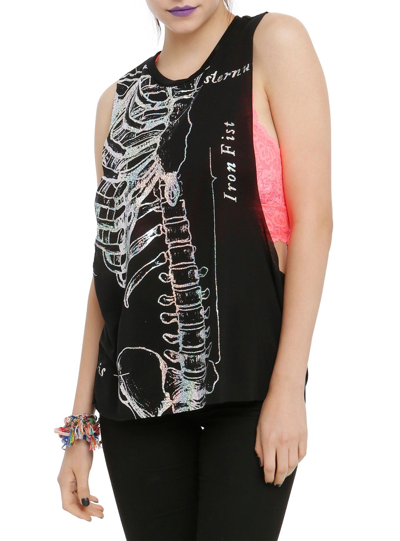 Iron Fist Foil Ribcage Muscle Tank Top, BLACK, hi-res