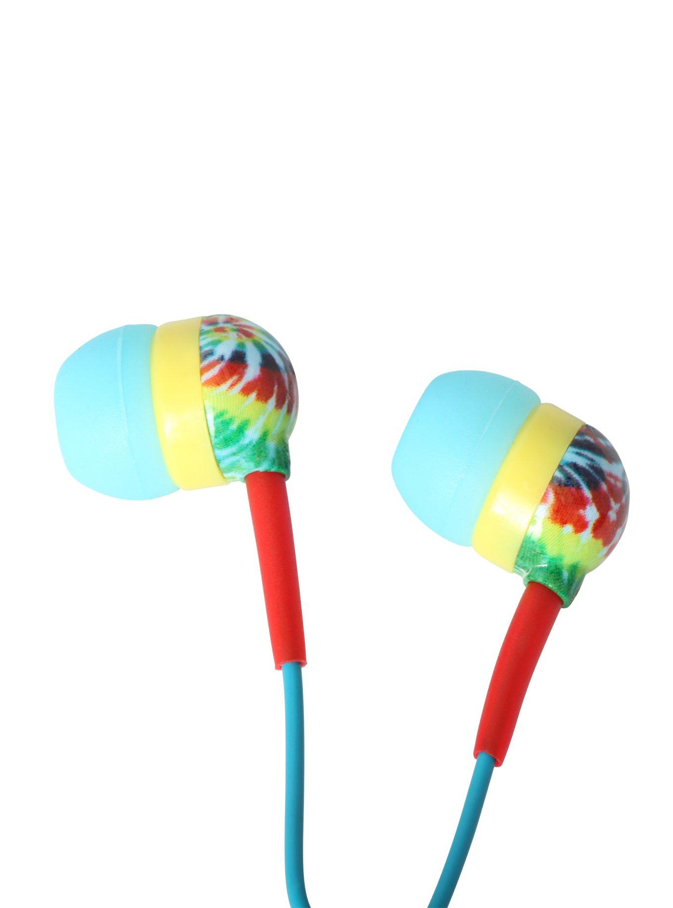 Tie Dye Print With Microphone Earbuds, , hi-res