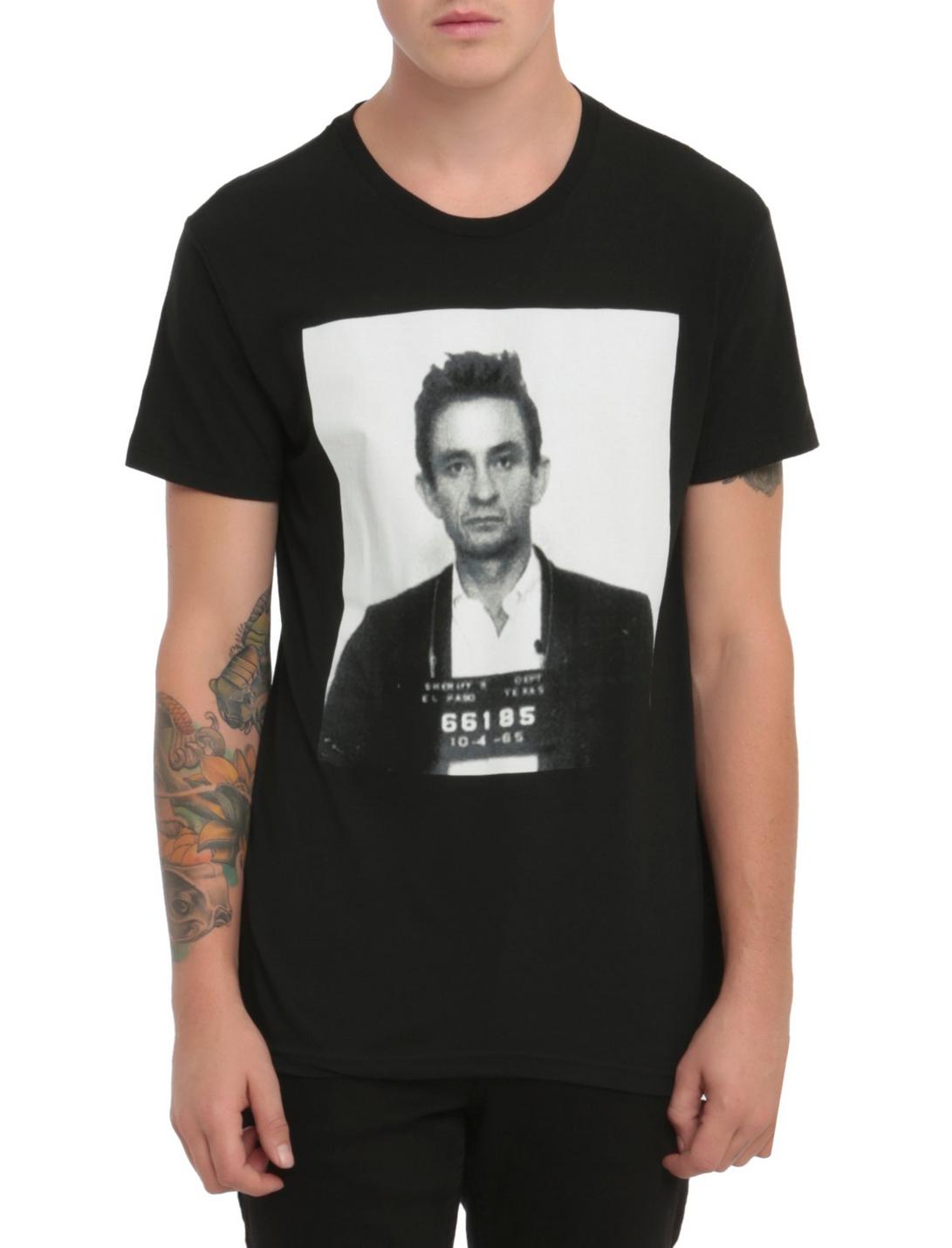 Johnny Cash Mugshot T-Shirt, BLACK, hi-res