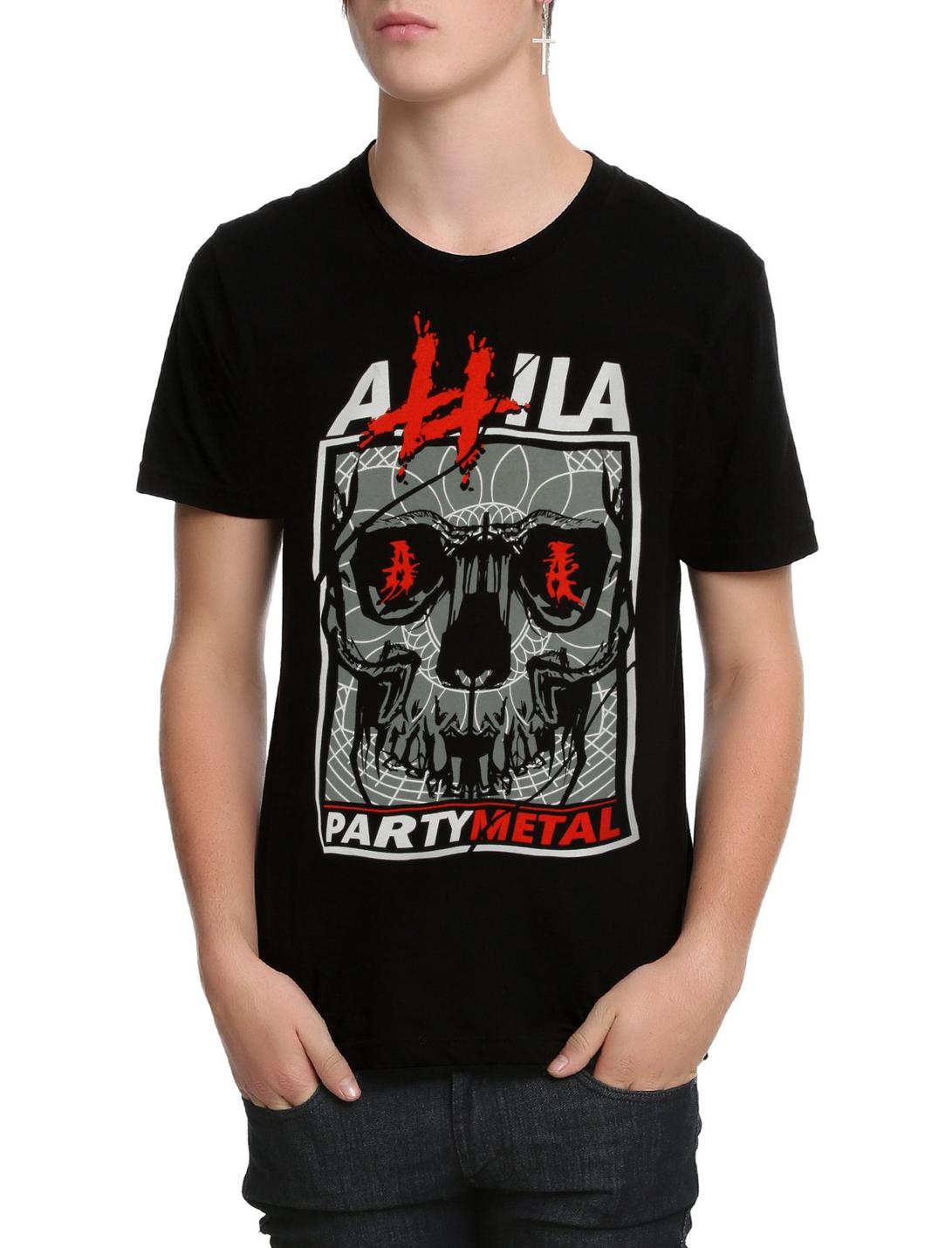 Attila Party Metal Skull T-Shirt, BLACK, hi-res