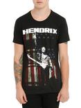 Jimi Hendrix Peace Flag T-Shirt, BLACK, hi-res