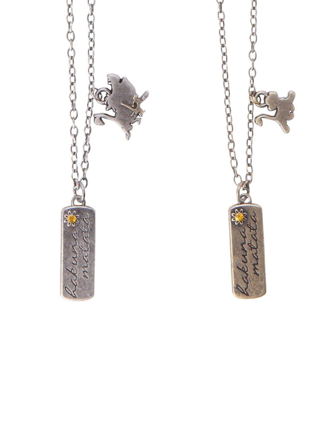 Disney The Lion King Simba Timon & Pumbaa Best Friend Necklace Set, , hi-res